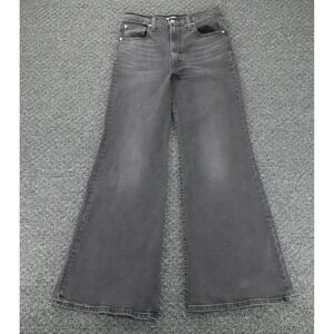 Levis Jeans Womens 30x32 Black Ribcage Bell High Rise Flare Leg Denim